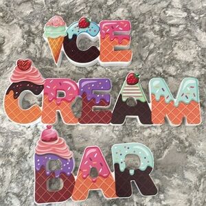 Kigley - 5 piece wooden ice cream bar decorations